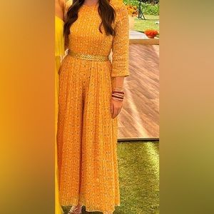 Kalki Mustard Jumpsuit In Georgette